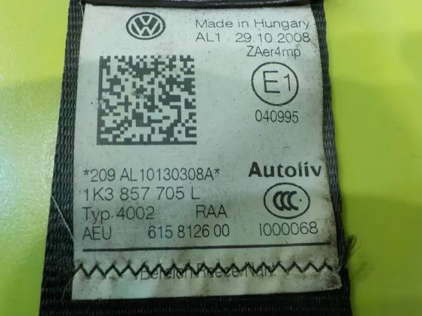 Veiligheidsgordel links voor VW Golf VI 1K3857705L image 4