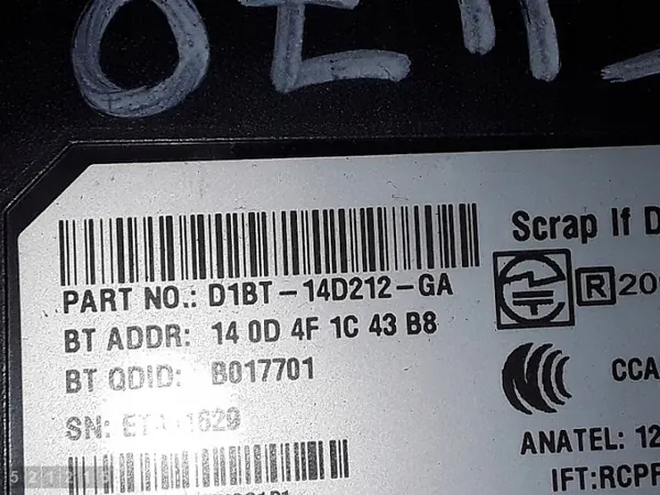 ECU Ford Fiesta OEM d1bt14d212ga - Usado image 4