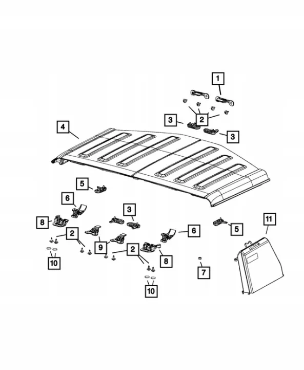 Levier de verrouillage toit OEM 68368567AD Jeep Wrangler JL image 3