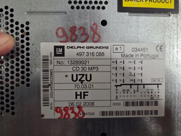 OEM 13289921 Radio voor Opel Corsa D 2006-2014 image 4