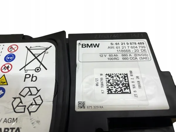 AGM-batteri OEM 9878489 12V 60Ah för BMW image 4