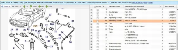 Saab 9-3 2005 Right Washer Nozzle image 5