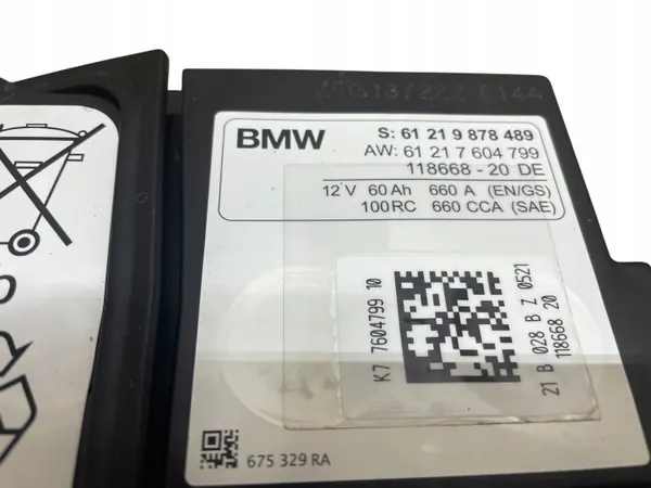 AGM-akku OEM 9878489 12V 60Ah BMW:lle image 4
