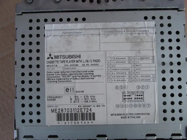 Mitsubishi OEM MZ312719 kasettisoitin Pajero III 2003 image 4