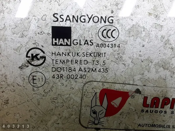 Vitre de porte SsangYong Actyon OEM e1143r00240 image 3