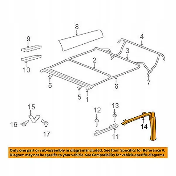 Mjuk plastdörrram OEM 5182821AC Wrangler JK image 3