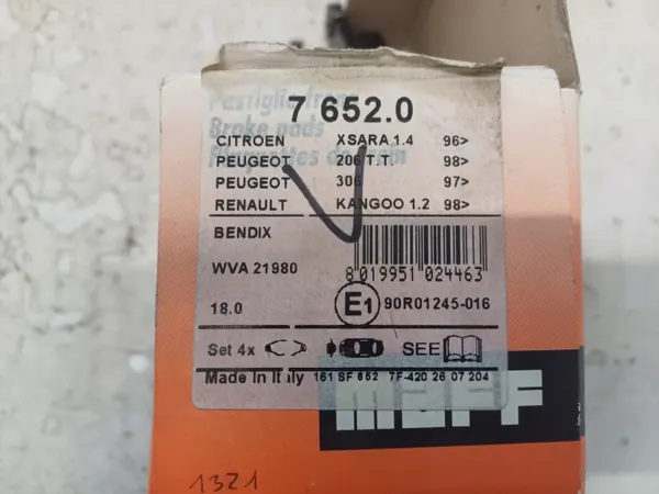 OEM WVA21980 remblokken voor voor Citroen/Peugeot/Renault image 6