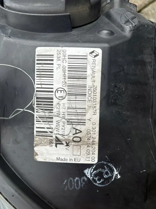 Megane III Lift Vasen Ajovalot 260103187R image 3