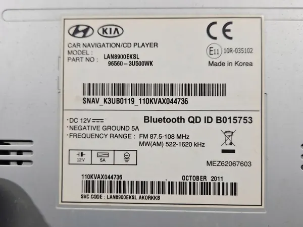Radio OEM 96560-3U500WK para Kia Sportage 2010-2015 image 6