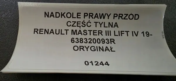 Renault Master III Front Right Wheel Arch 638320093R image 3