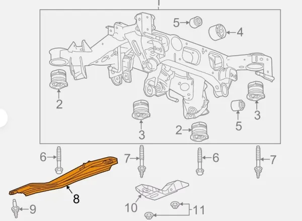 Soporte suspensión trasero derecho Chevrolet Camaro VI 23328153 image 5