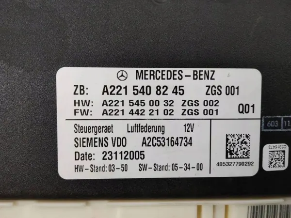 Luchtveringmodule A2215408245 Mercedes-Benz S W221 image 4