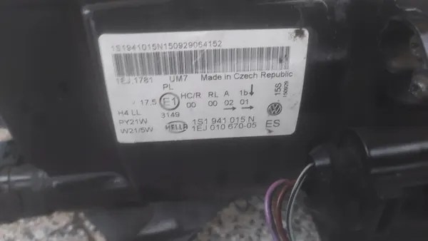 Vasen Etuvalaisin VW UP 2011-2016 OEM 1S1941015N image 3