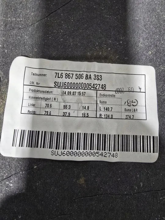 VW Touareg I Dakbekleding OEM 7L6867506BA 7L6867500MH image 3