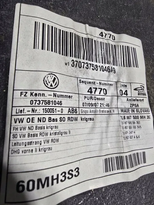 VW Touareg I Dakbekleding OEM 7L6867506BA 7L6867500MH image 4