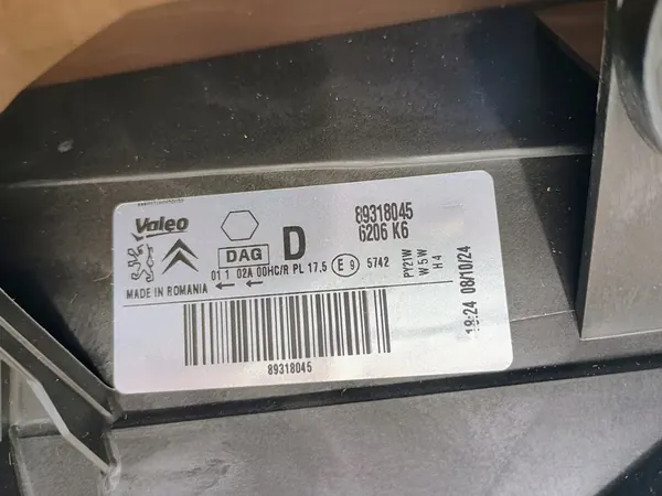 OIK. ETULAMPPU PEUGEOT PARTNER III OEM 89318045 image 7