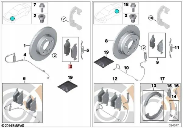 Plaquettes de frein avant OEM 34113404362 pour BMW E46/E85/E86 image 6