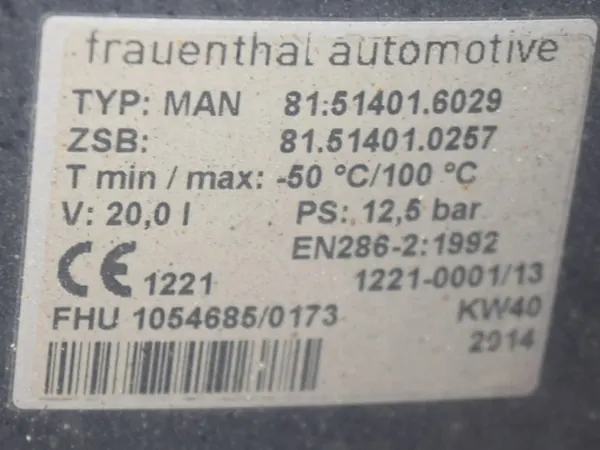 Tanque de ar MAN OE 81.51401.6029 - Estado usado image 4