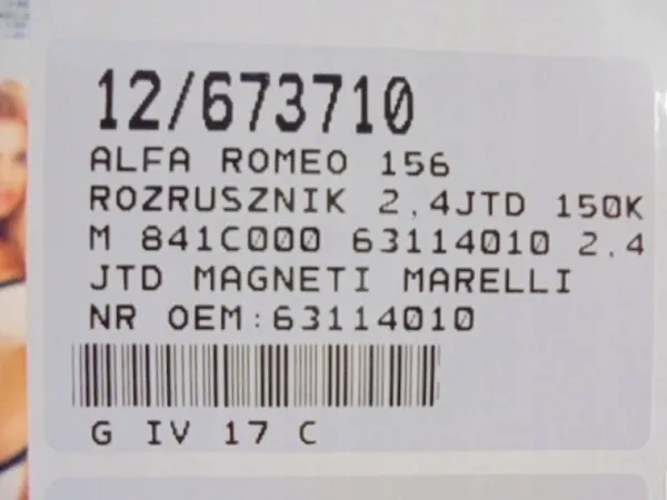 Motor de arranque Fiat, Alfa Romeo, Lancia 2.4 JTD image 9