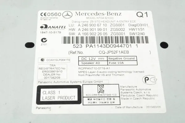 Radio CD Mercedes W176 OEM A2469006710 A2469051201 image 3