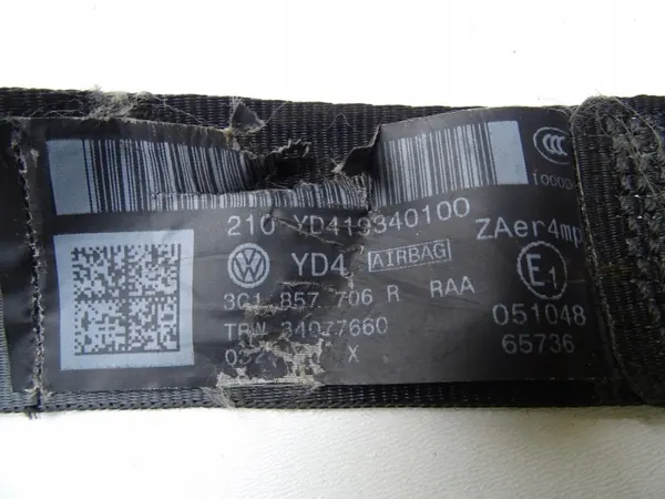 Säkerhetsbälte fram höger OEM 3C1857706R för VW Passat CC image 6