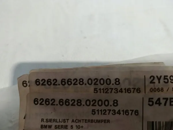 Takapuskuri kromiliitin oikea BMW 5 F10 OEM 51127341676 image 8