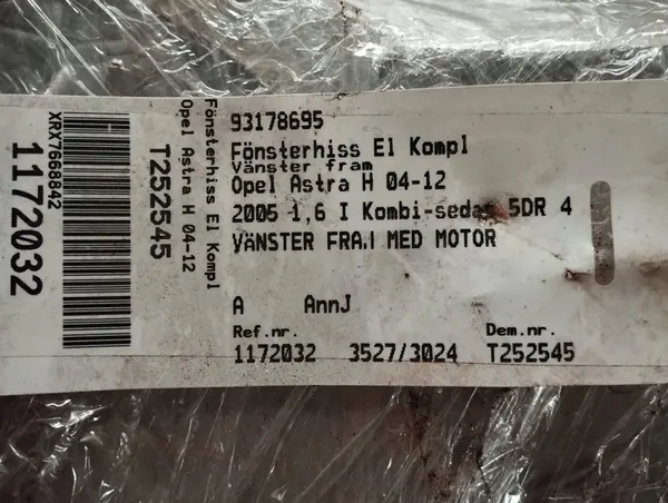 Regulador de janela elétrico Opel Astra H dianteiro 93178695 image 2