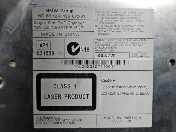 Cambiador CD BMW OEM 9196670 - Pieza usada image 9