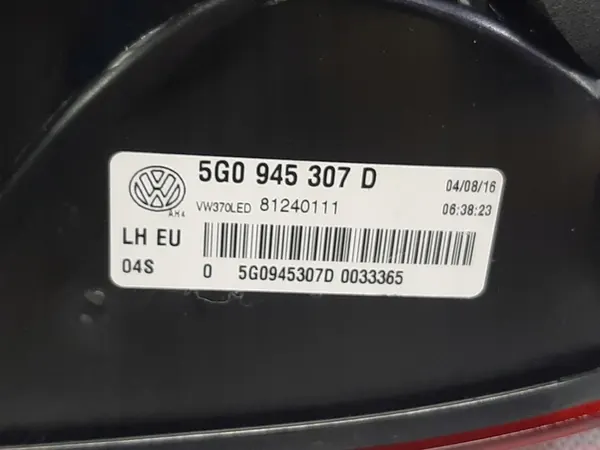VW Golf VII R-LINE Luz Trasera Izquierda 5G0945307 D image 3