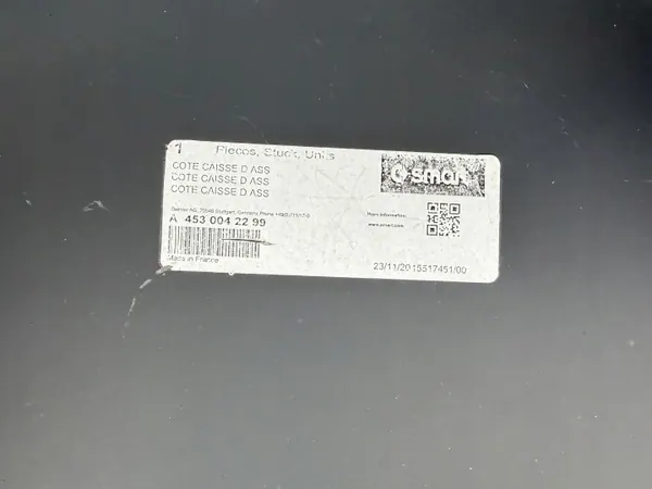 Garde-boue arrière droit Smart Fortwo OEM A4530042299 image 5