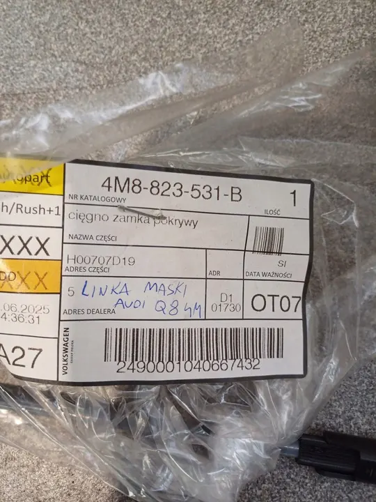 Cabo do Capô Audi Q8 4M 4M8823531B image 2