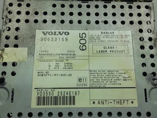 OEM 30623159 Tehdasradio CD Kasetti Volvo V40:lle image 4