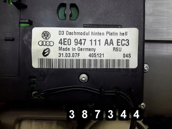Consola iluminación techo Audi A8 OEM 4e0947111aa image 4