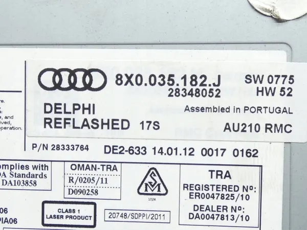 Radio Audi A1 8X CD/DVD/SD/Navi OEM 8X0035182J image 6
