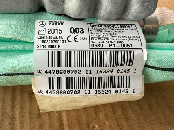 OEM 4478600702 Oikea verhoairbag Mercedes Vito image 5
