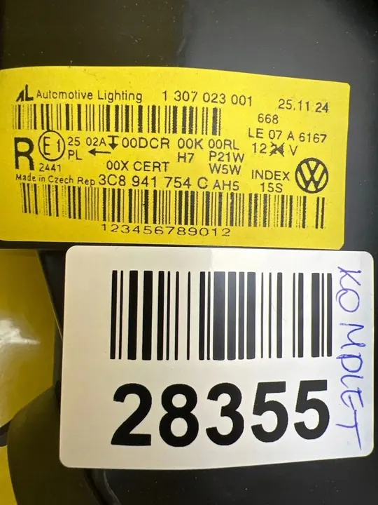 VW Passat CC Xenon Ajovalot Vasemman Oikean 08-12 3C8941754C 3C8941753C image 2