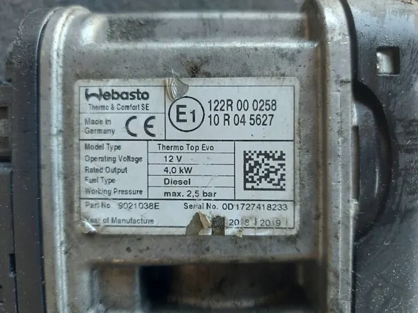 VW Polo Riscaldamento Webasto Thermo Top Evo 9021038C image 3