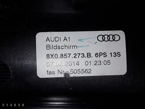 Pantalla de visualización Audi A1 OEM 8x0857273 - Usado image 6