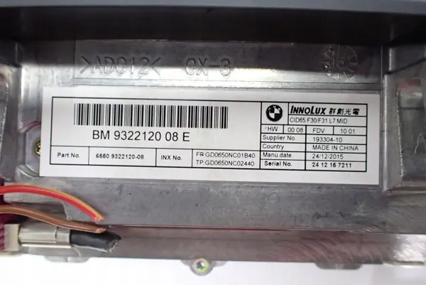 OEM 9322120 Navigatiedisplay BMW 3 F30 F31 LCI image 5