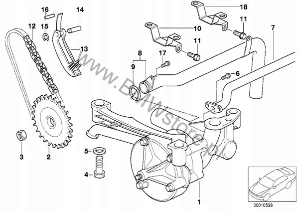 BMW M3 E46 S54 Z4M E85 3.2 Engrenagem da Bomba de Óleo image 7