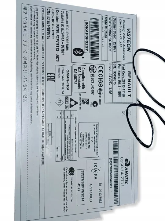 Opel Vivaro B fabriksradio OEM 281154118R image 3