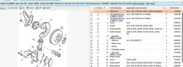 Mozzo sterzante anteriore destro SAAB 9-5 2004 32057458 image 5