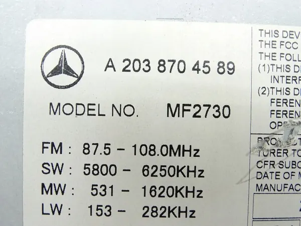 Mercedes-radiosoitin OEM A2038704589 Käytetty image 4