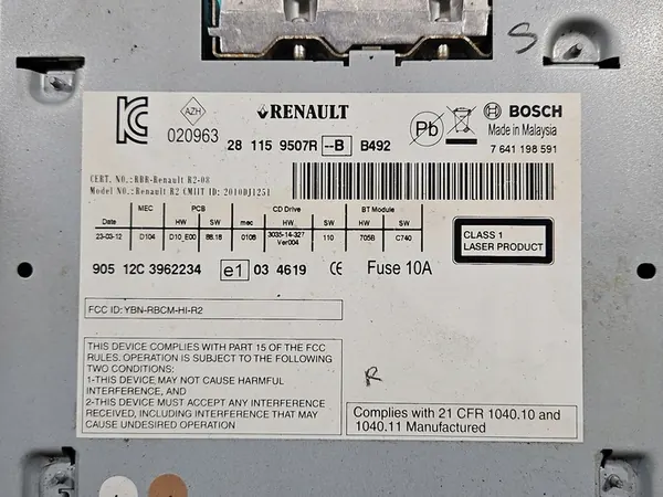 Renault Koleos Radio 281159507R image 4