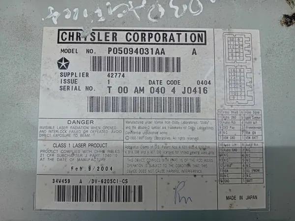 Changer CD d'occasion OEM P05094031AA pour Chrysler Pacifica image 5