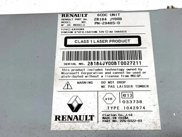 Renault Koleos I Radio 28184JY00B Multimedia Player image 4