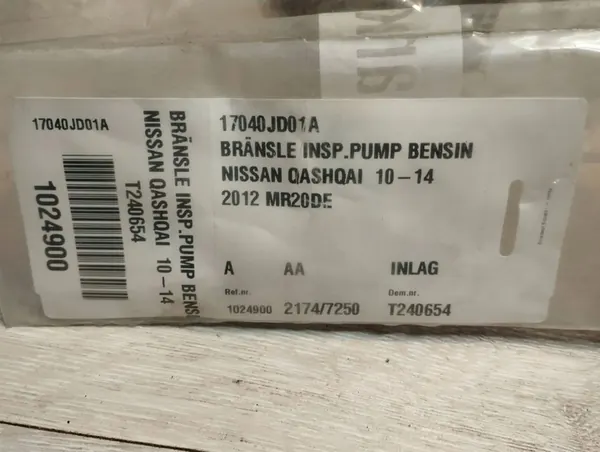 Nissan Qashqai J10 2.0 Conjunto de Bomba de Combustível OEM 17040JD01D image 3