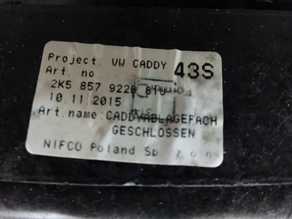 VW Caddy 4 dashboardvak OEM 2k5857922b image 8