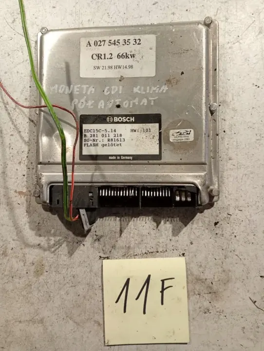 Moottorinohjausyksikkö Mercedes A-luokka W168 OEM A0275453532 image 2