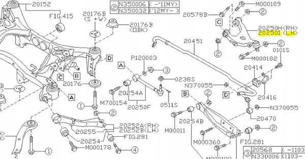 Braccio di Controllo Posteriore Sinistro Subaru Forester XV Outback 12- image 2